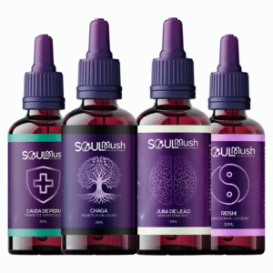 Kit 4 unidades de 30ml + Cauda de Peru + Juba de Leão + Reishi + Chaga